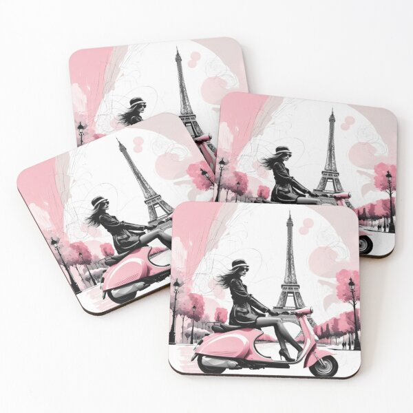 Item preview, Paris girl on pink scooter designed and sold by JackFreestone.