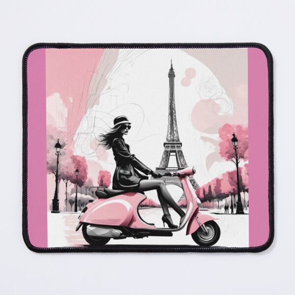 Item preview, Paris girl on pink scooter designed and sold by JackFreestone.
