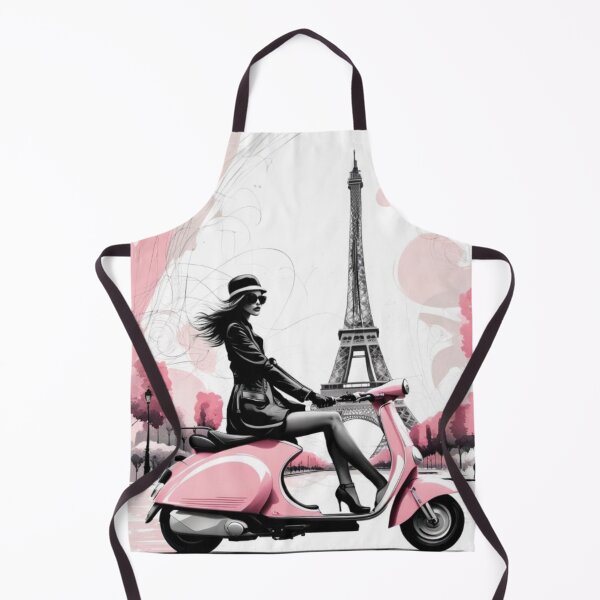Item preview, Paris girl on pink scooter designed and sold by JackFreestone.