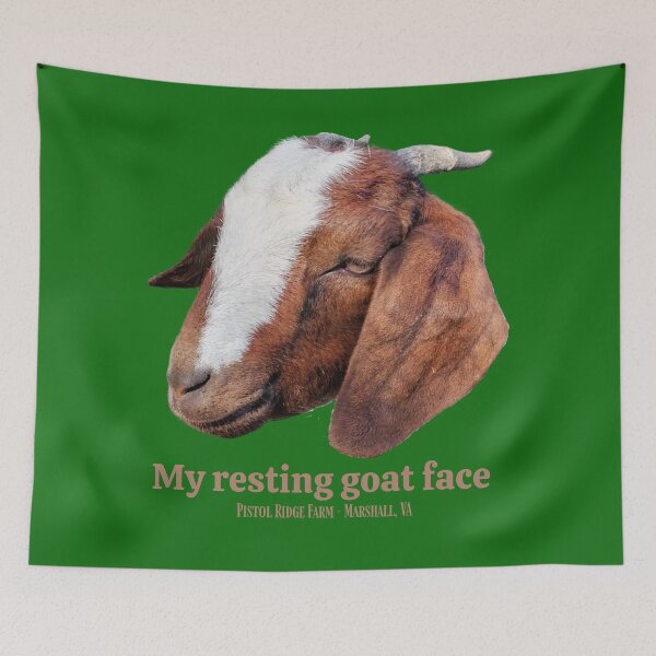 Item preview, Resting Goat Face | Cute Goats | Funny Goats | Goat Puns designed and sold by PistolRidgeFarm.