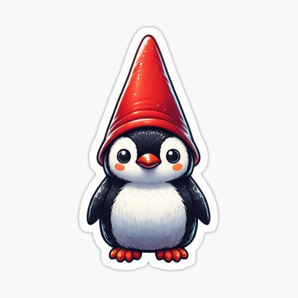 Item preview, Cute Penguin in a Gnome Hat  designed and sold by LivingFullofFun.
