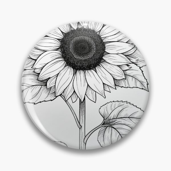 Aperçu de l'œuvre Grands tournesols noir et blanc créée et vendue par UnTangle.