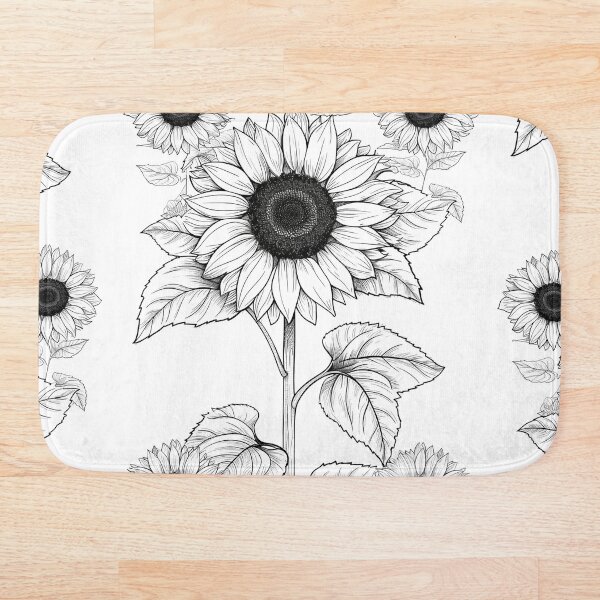 Item preview, Large Sunflowers Black & White designed and sold by UnTangle.