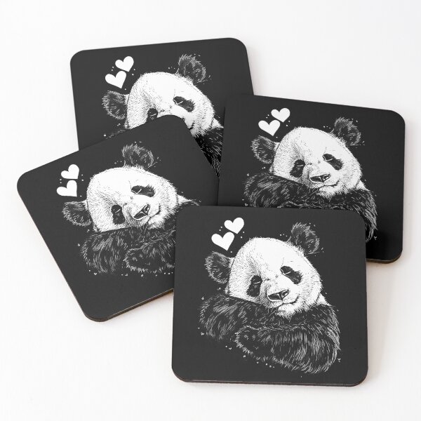 Item preview, Cute Panda falling in love | Valentine day Panda designed and sold by Monochromaniaus.