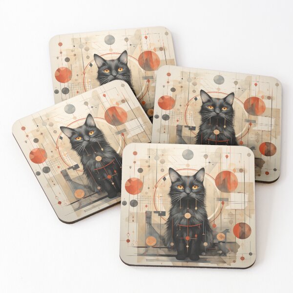 Item preview, "Geometric Gaze: The Allure of the Abstract Feline" designed and sold by WFTan.