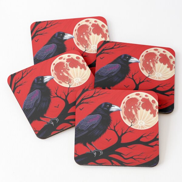 Item preview, Gothic Raven In Red Moon Light designed and sold by TheDarkWardrobe.