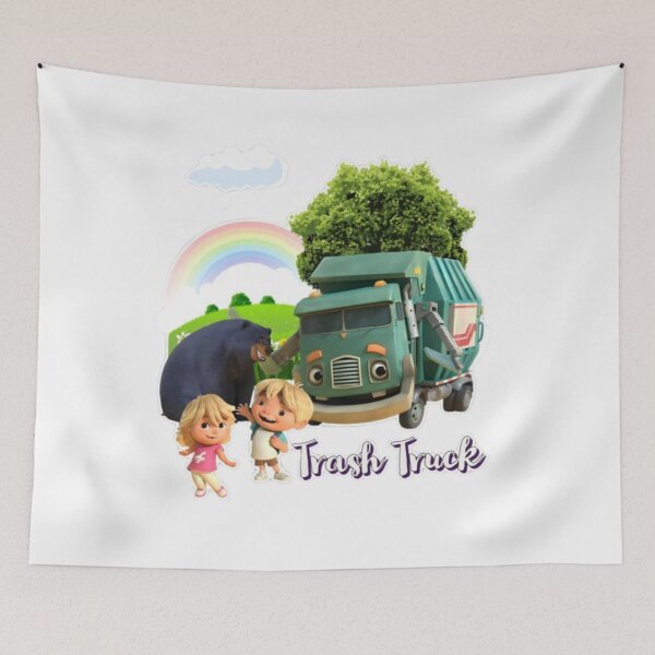 Item preview, Boy & Girl Trash truck cartoon designed and sold by KPArtzaaany.
