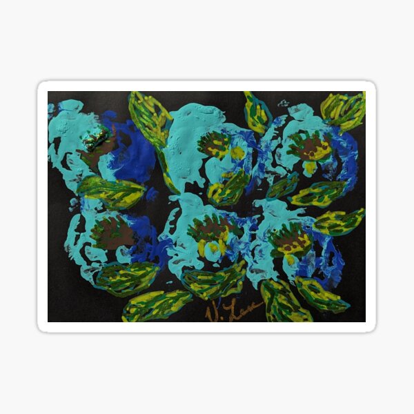Blooms Blue Sticker