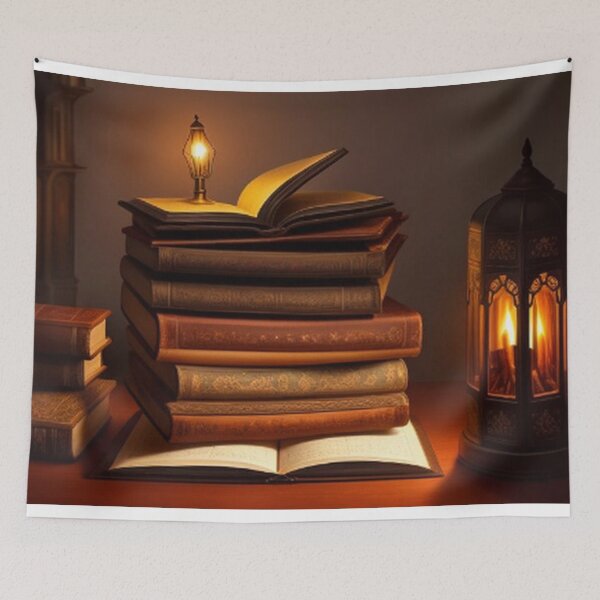 Item preview, Stack of Gothic Books by the Lamp designed and sold by TheDarkWardrobe.