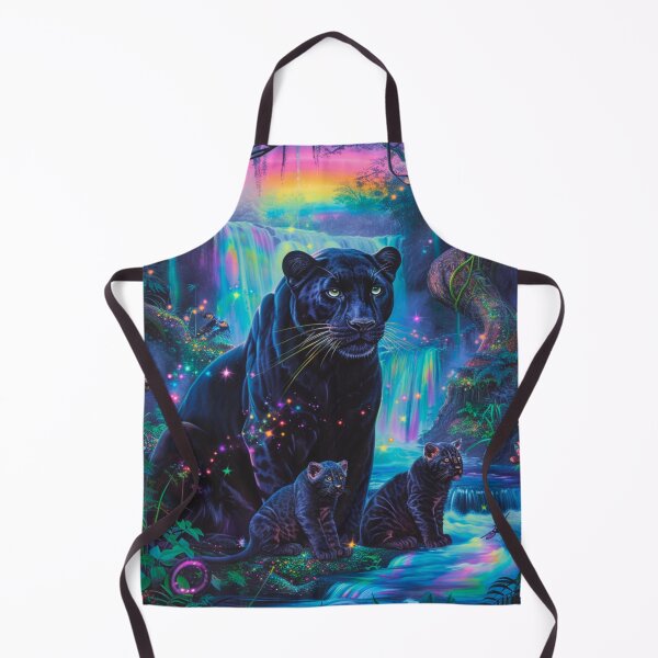 Item preview, Black panther and cubs in a mystical forest designed and sold by Lewis-mart.