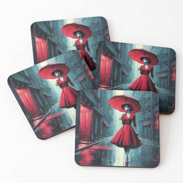 Item preview, Women Red Dress, Red Umbrella [neo noir] designed and sold by RESToRAPTOR.