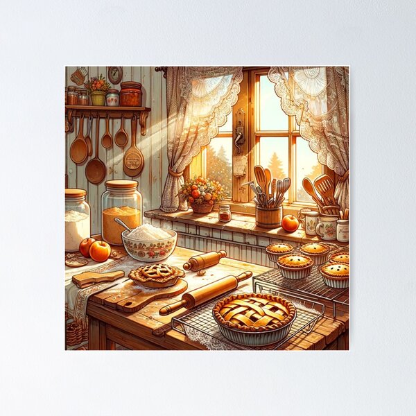 Item preview, Cottagecore Kitchen - Enchanting Rustic Cooking Sticker designed and sold by joanwatson45.