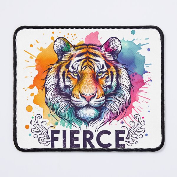 Item preview, Fierce Quote, Tiger Art, Watercolor Animal Art, Typography, Jungle Animal designed and sold by ShoniwDesigns.
