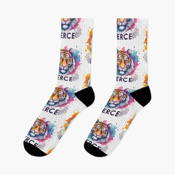 Item preview, Fierce Quote, Tiger Art, Watercolor Animal Art, Typography, Jungle Animal designed and sold by ShoniwDesigns.
