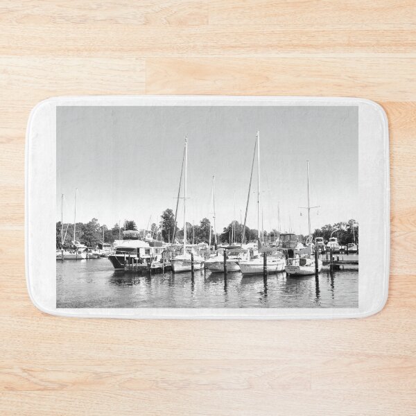 Item preview, Reflections Forked River State Marina IN Monochrome designed and sold by BradKnorrArt.