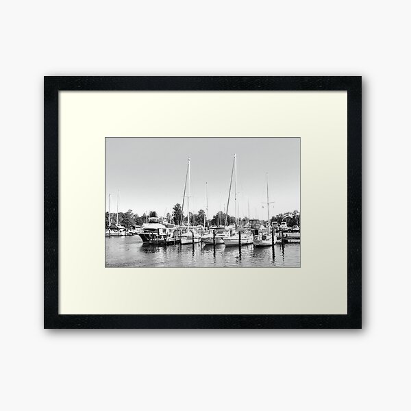Item preview, Reflections Forked River State Marina IN Monochrome designed and sold by BradKnorrArt.