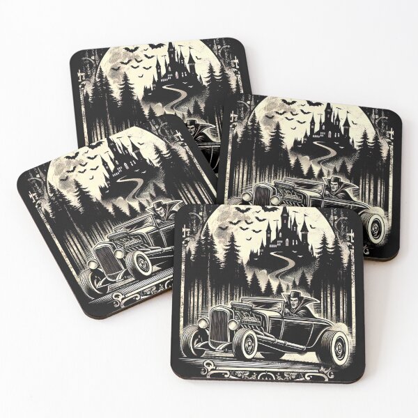Item preview, Vampire Speedster: Retro Car Racing Under A Full Moon designed and sold by SpookshowDesign.