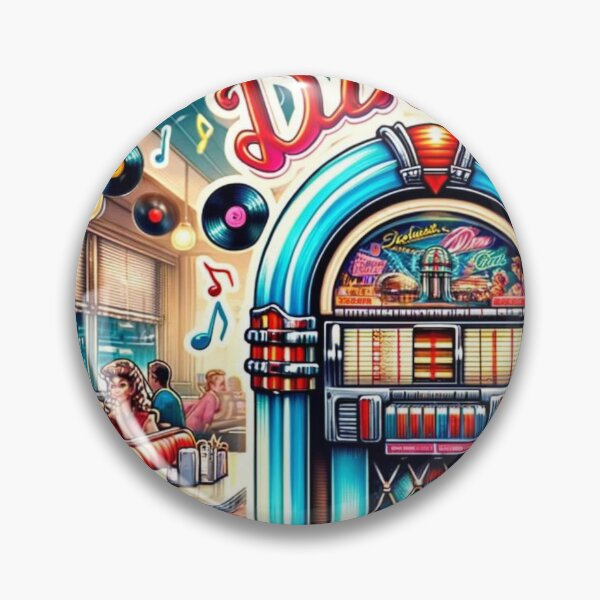 Item preview, Pink Retro Diners - Nostalgic 1950s Eateries Sticker designed and sold by joanwatson45.