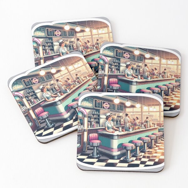 Item preview, 1950s Charming Diner - Vintage Dining Experience Sticker designed and sold by joanwatson45.