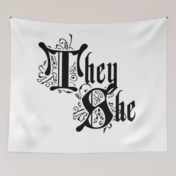 Item preview, They/she pronouns designed and sold by Jett Moonv.