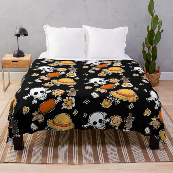Item preview, Black Background Colourful Luffy Themed Pattern designed and sold by Victoria Lehnard.