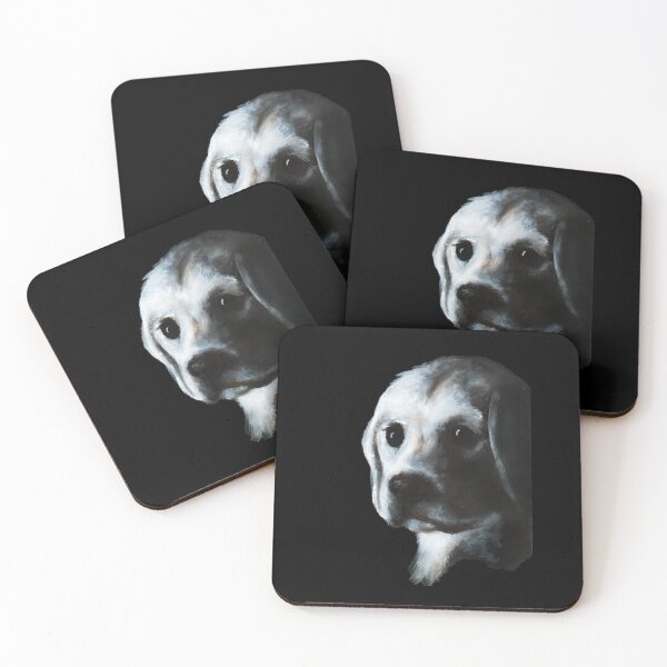 Item preview, Yellow Labrador retriever puppy (dog) acrylic painting designed and sold by Funsize-Art.