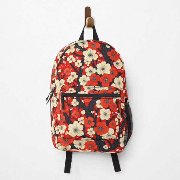 Item preview, Red Japanese Flowers | Traditional Japan Art | Floral Pattern | Ukiyo-e style designed and sold by BoredF.