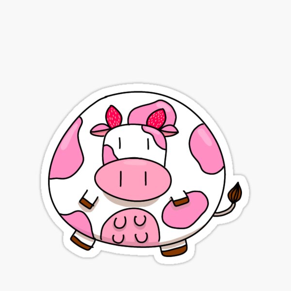 pink cow Sticker for Sale by miad829