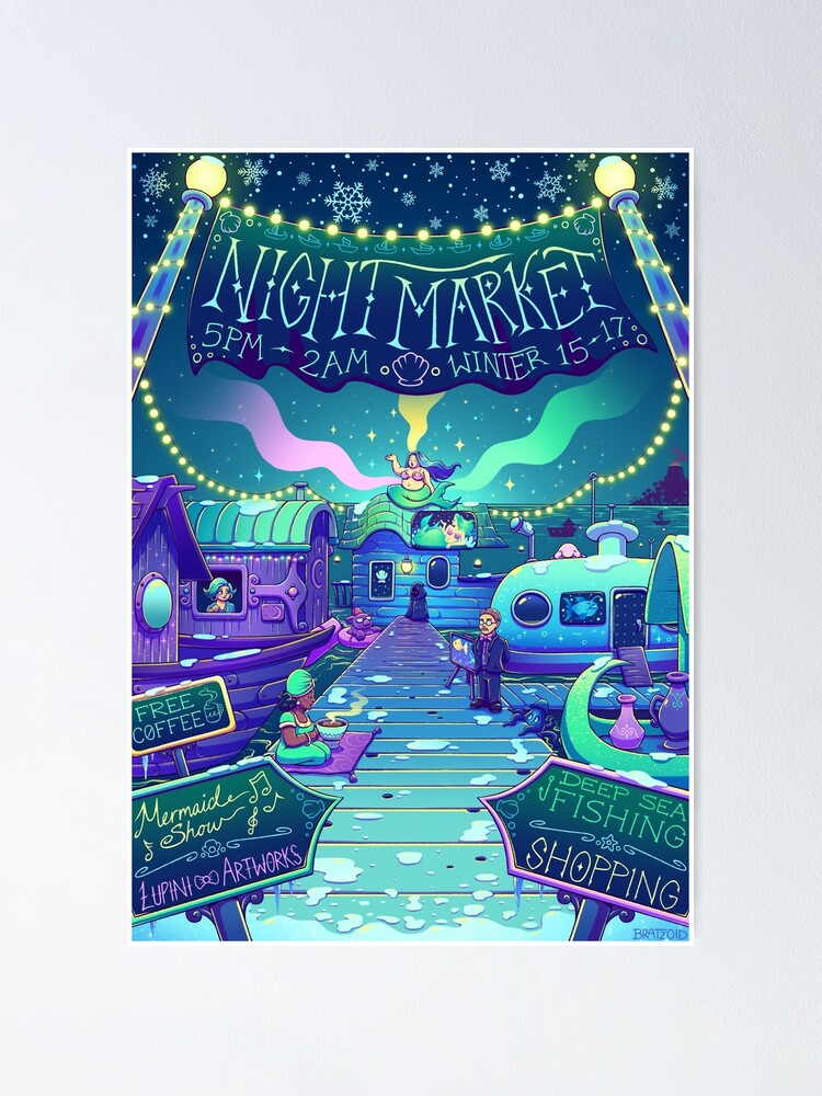 "Stardew Valley Night Market" Poster for Sale by Bratzoid | Redbubble