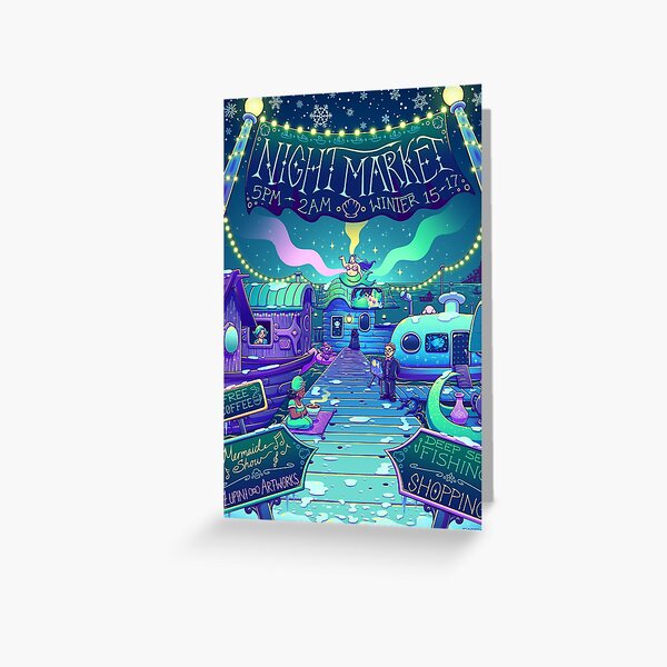 Vista previa del artículo con la obra «Mercado nocturno de Stardew Valley», diseñado y vendido por Bratzoid.