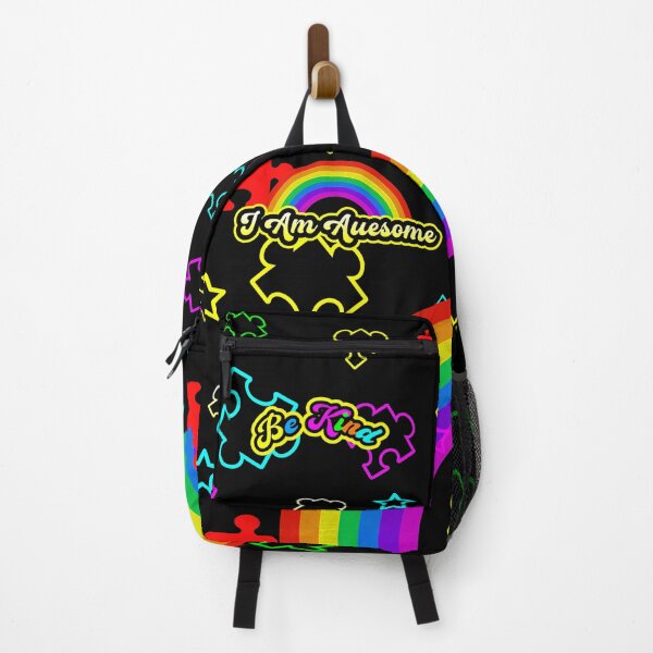 Item preview, I am Loved Rainbow Neon Puzzle Positive autism affirmation designed and sold by EastLosStilo.