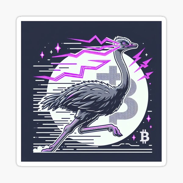 Item preview, $NOSS "Racing Elegance: Ostrich Unleashing Purple Lightning" designed and sold by zzz888.