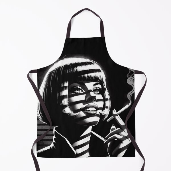 Item preview, Woman Bob Haircut, Stripes of Light and Shadows [Noir, Black and White] designed and sold by RESToRAPTOR.