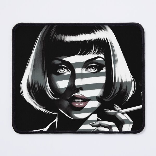 Item preview, Woman Stripes of Light and Shadows [Noir, Black and White] designed and sold by RESToRAPTOR.