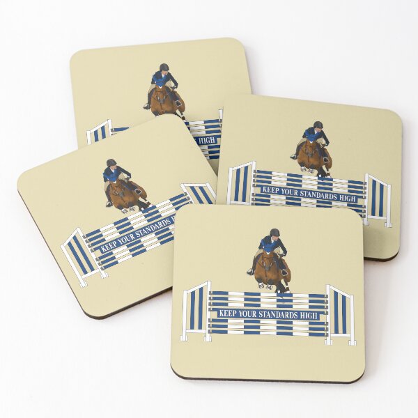 Item preview, Blue Keep Your Standards High with Bay Jumper Horse designed and sold by DappledMoon.