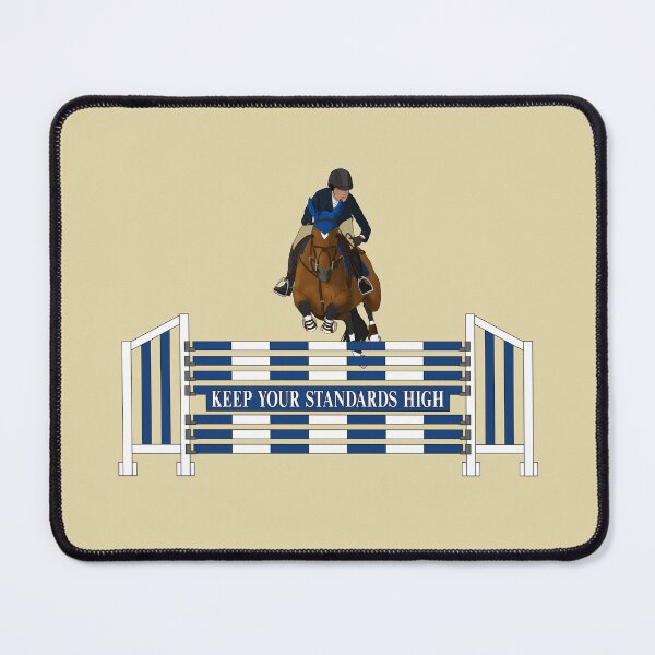 Item preview, Blue Keep Your Standards High with Bay Jumper Horse designed and sold by DappledMoon.