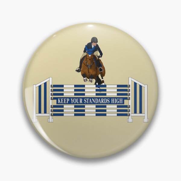 Item preview, Blue Keep Your Standards High with Bay Jumper Horse designed and sold by DappledMoon.