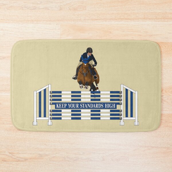 Item preview, Blue Keep Your Standards High with Bay Jumper Horse designed and sold by DappledMoon.