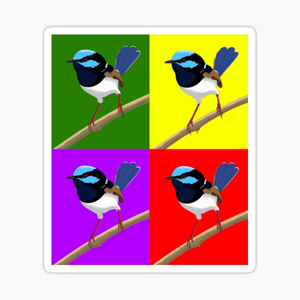 Item preview, Superb Fairywren pop art style designed and sold by CairnsBirders.
