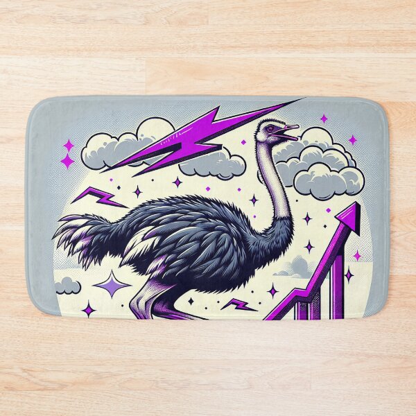 Item preview, $NOSS "Dashing Luminescence: Ostrich and Purple Lightning" designed and sold by zzz888.