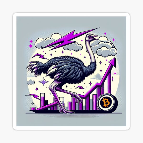 Item preview, $NOSS "Dashing Luminescence: Ostrich and Purple Lightning" designed and sold by zzz888.