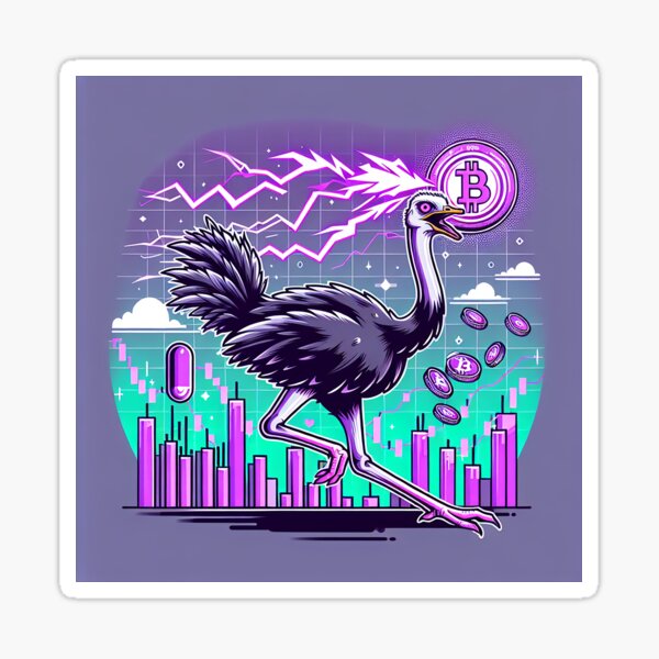 Item preview, $NOSS "Swift Radiance: Ostrich Unleashing Purple Lightning" designed and sold by zzz888.