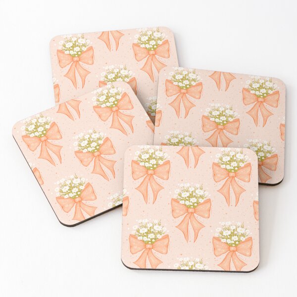 Item preview, Coquette Bow Ribbon with Flowers: Peach Fuzz Orange designed and sold by rnmarts.