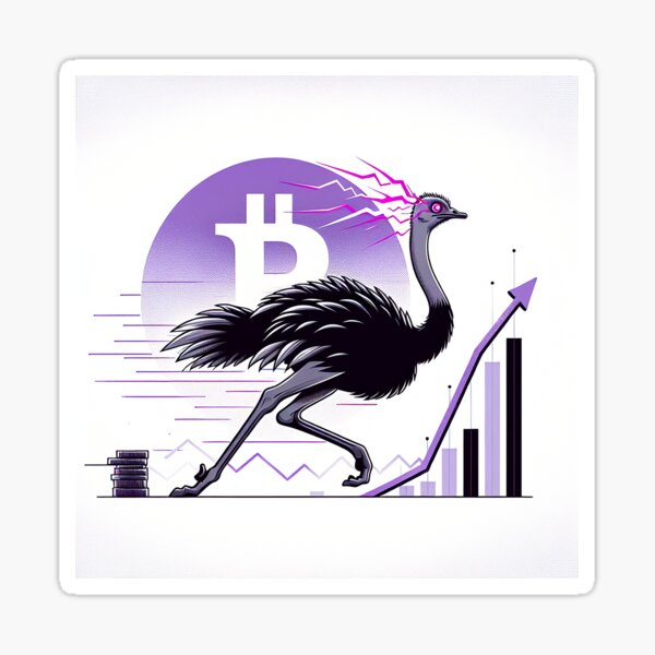 Item preview, $NOSS "Radiant Rush: Ostrich Unleashing Purple Lightning" designed and sold by zzz888.