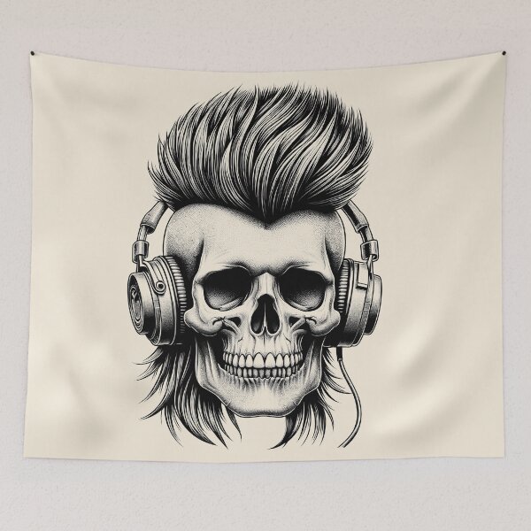 Item preview, Skull wearing Headphones #22 designed and sold by elektronen.