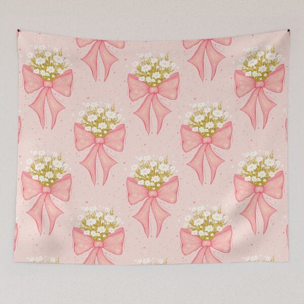 Item preview, Pink Coquette Bow Ribbon with Flowers designed and sold by rnmarts.