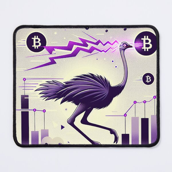 Item preview, $NOSS "Sprint of Radiance: Ostrich Unleashing Purple Lightning" designed and sold by zzz888.