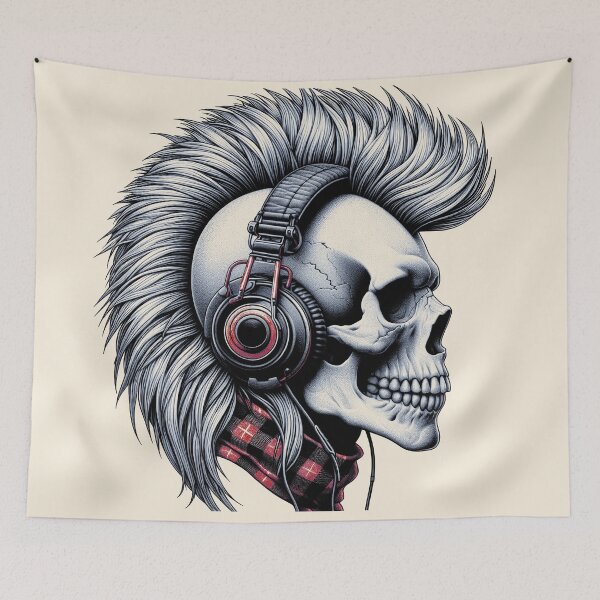 Item preview, Skull wearing Headphones #23 designed and sold by elektronen.