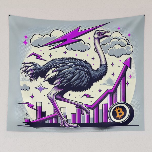 Item preview, $NOSS "Dashing Luminescence: Ostrich and Purple Lightning" designed and sold by zzz888.
