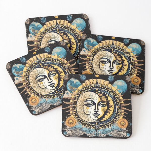 Item preview, Celestial Faces: Sun & Moon Encounter designed and sold by PrintPaloza.